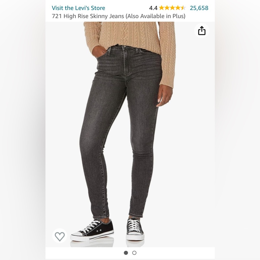Plus Size Levi’s 721 high rise skinny jeans, size 22
